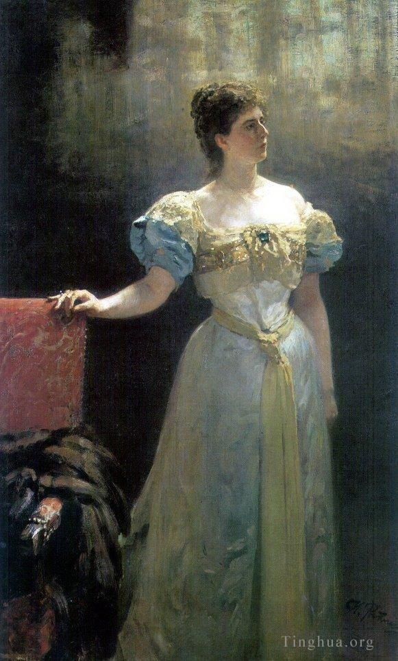 Ilya Repin Ölgemälde - Porträt der Prinzessin Maria Klavdievna Tenisheva 1896