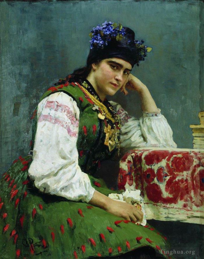 Ilya Repin Ölgemälde - Porträt von Sophia Dragomirova 1889