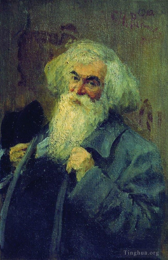 Ilya Repin Ölgemälde - Porträt des Autors Ieronim Yasinsky 1910