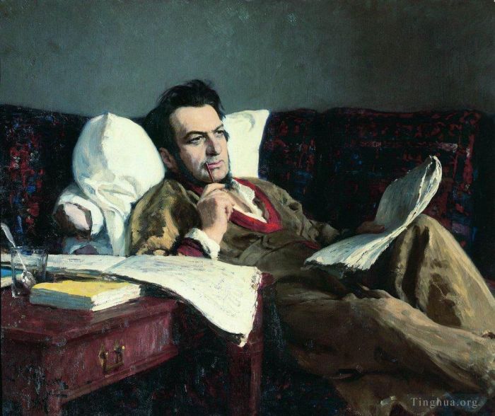 Ilya Repin Ölgemälde - Porträt des Komponisten Michail Glinka 1887
