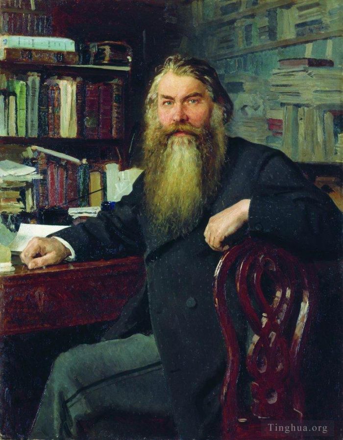 Ilya Repin Ölgemälde - Porträt des Historikers und Archäologen Iwan Egorowitsch Zabelin 1877