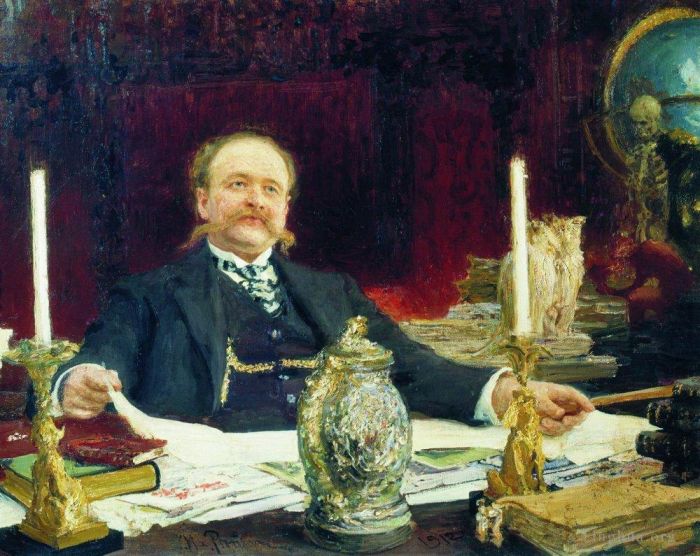 Ilya Repin Ölgemälde - Porträt von Wilhelm von Bitner 1912