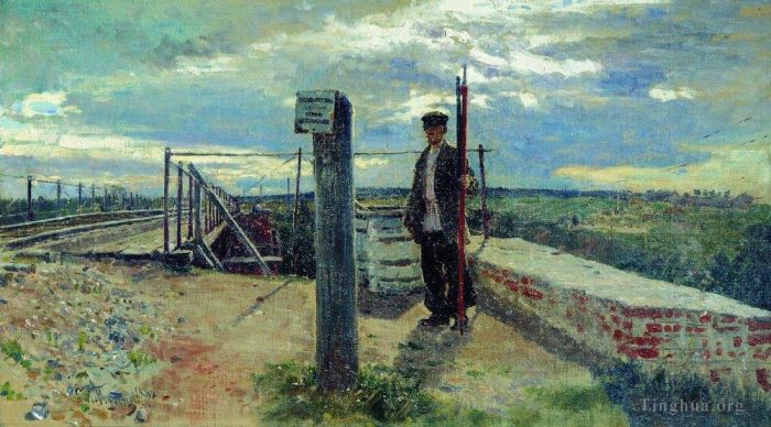 Ilya Repin Ölgemälde - Eisenbahnwächter Hotkovo 1882