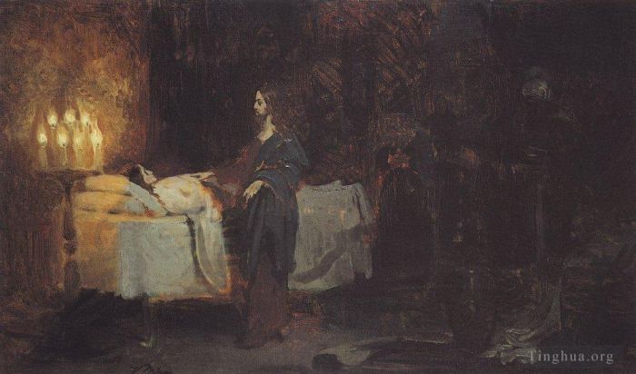 Ilya Repin Ölgemälde - Erziehung der Jairus-Tochter 1871