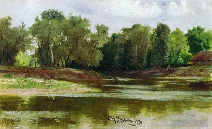 Ilya Repin Ölgemälde - Flussufer 1876