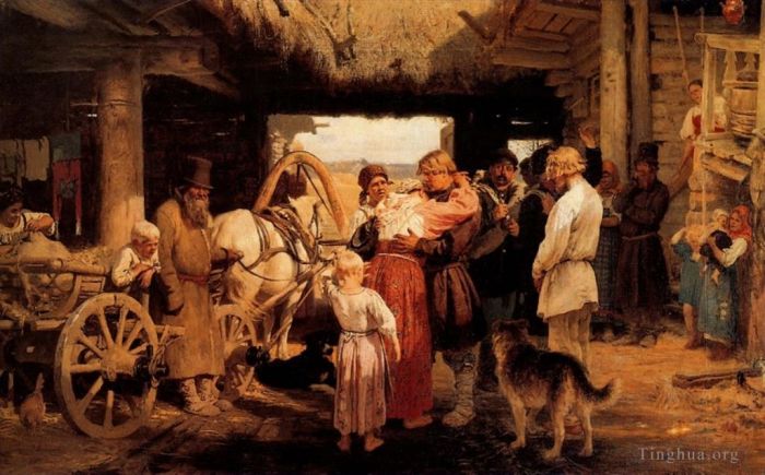 Ilya Repin Ölgemälde - Entlassung des Rekruten 1879