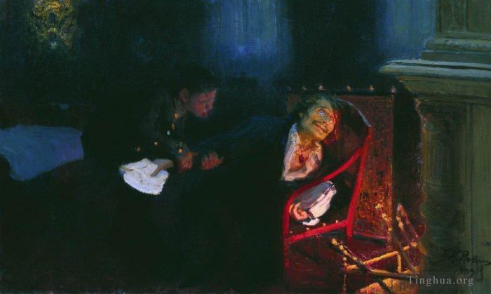 Ilya Repin Ölgemälde - Die Selbstverbrennung Gogols 1909