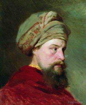 Ilya Repin Werk - Der Kopf des Dargestellten stammt aus der zweiten Hälfte des 19. Jahrhunderts