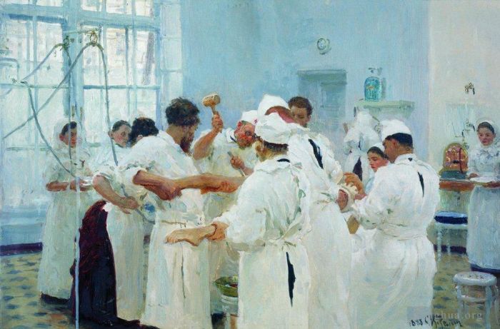 Ilya Repin Ölgemälde - Der Chirurg E Pawlow im Operationssaal 1888