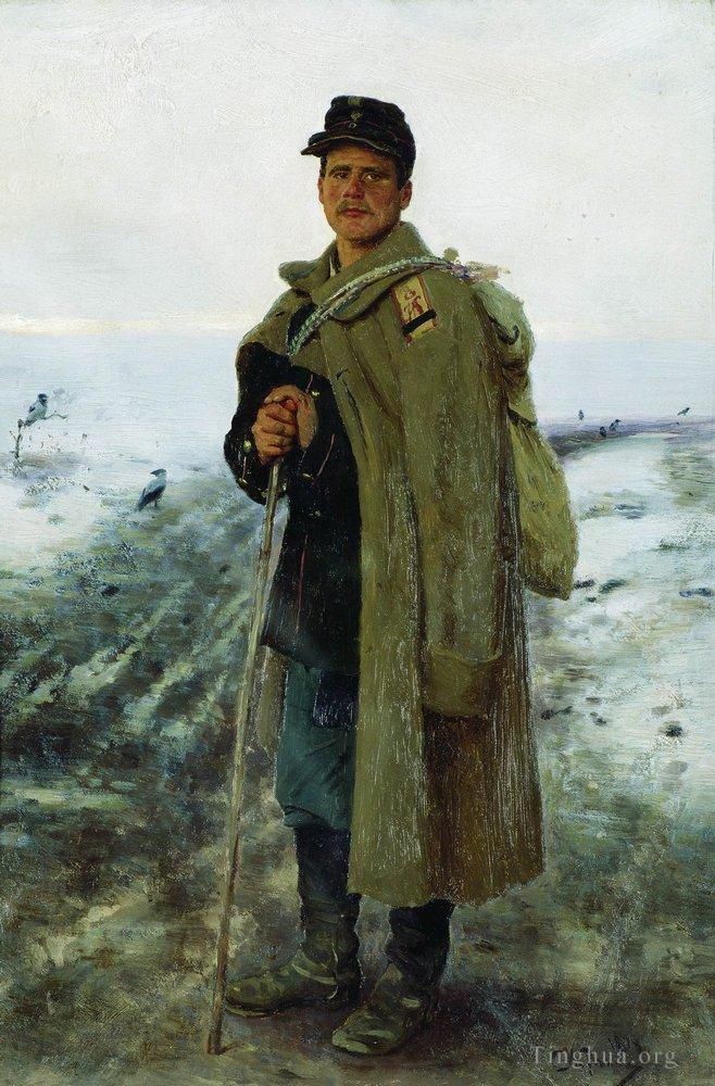 Ilya Repin Ölgemälde - In seine Heimat der Held des letzten Krieges 1878