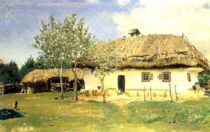 Ilya Repin Ölgemälde - Ukrainisches Bauernhaus 1880