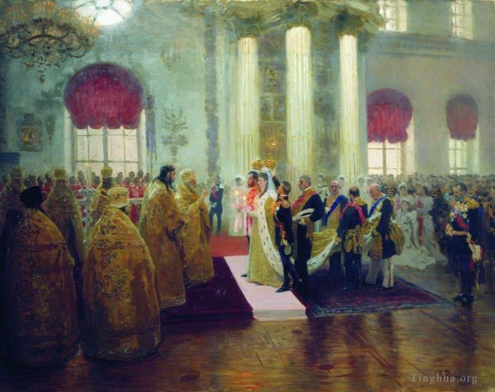 Ilya Repin Ölgemälde - Hochzeit von Nikolaus II. und Großfürstin Alexandra Fjodorowna 1894