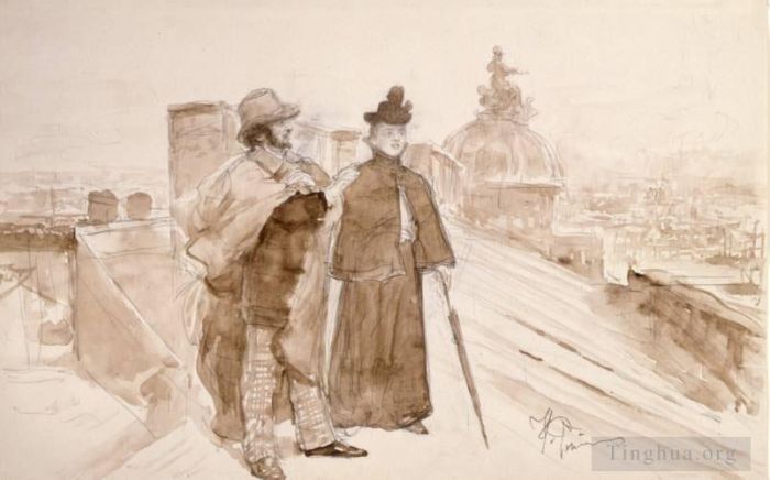 Ilya Repin Andere Malerei - Ksenia und Nedrov Pietarin Russischer Realismus