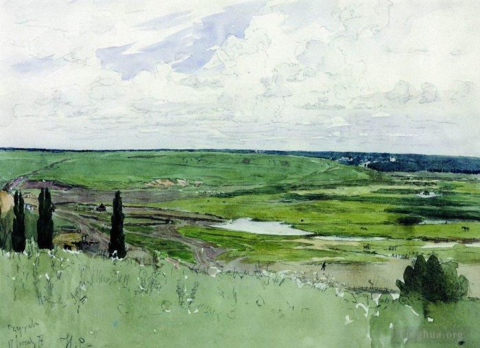 Ilya Repin Andere Malerei - Landschaft in der Nähe von Chuguevo