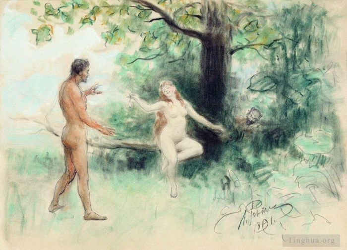 Ilya Repin Andere Malerei - Versuchung 1891