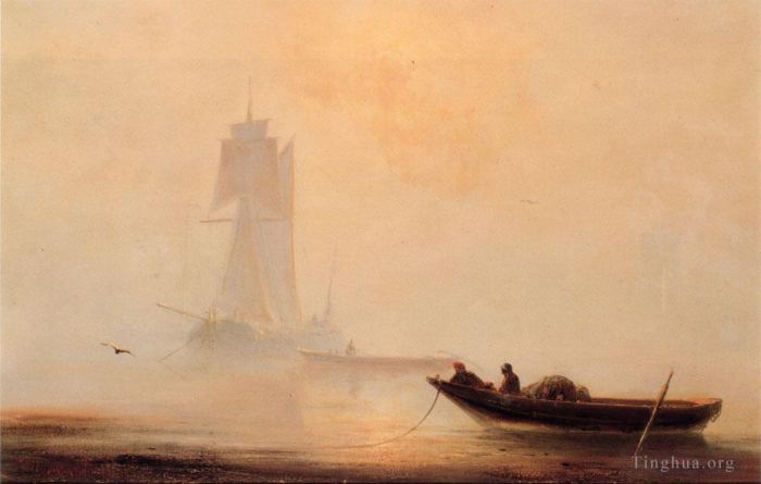 Ivan Konstantinovich Aivazovsky Ölgemälde - Fischerboote im Hafen