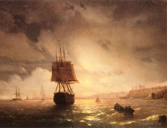 Ivan Konstantinovich Aivazovsky Ölgemälde - Der Hafen von Odessa am Schwarzen Meer