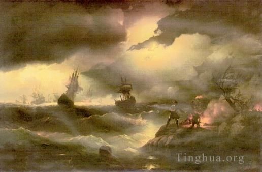 Ivan Konstantinovich Aivazovsky Ölgemälde - Peter 1846IBI Meereslandschaft