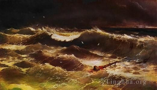 Ivan Konstantinovich Aivazovsky Ölgemälde - Sturm 1886IBI Meereslandschaft