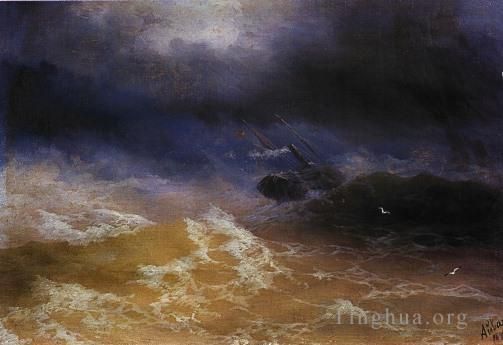 Ivan Konstantinovich Aivazovsky Ölgemälde - Sturm auf See 189IBI Meereslandschaft