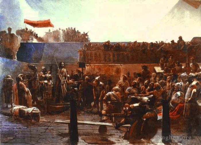 Ivan Kramskoi Ölgemälde - Christus verspotten