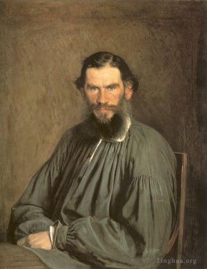 Ivan Kramskoi Werk - Porträt des Schriftstellers Leo Tolstoi
