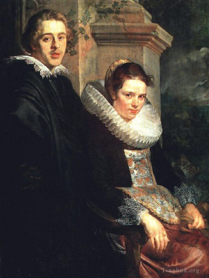 Jacob Jordaens Ölgemälde - Porträt eines jungen Ehepaares