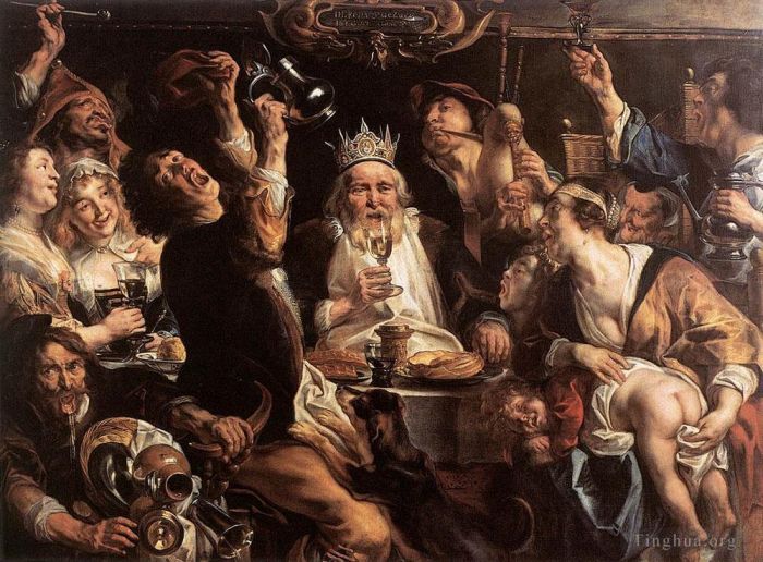Jacob Jordaens Ölgemälde - Der König trinkt