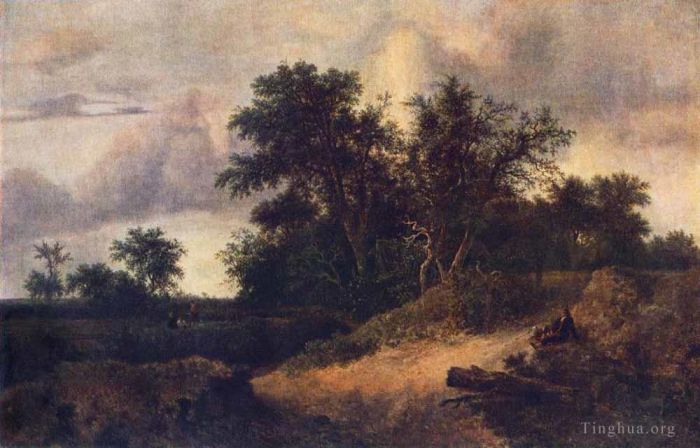 Jacob van Ruisdael Ölgemälde - Landschaft, Mit, A, Haus, In, Dass, Grove