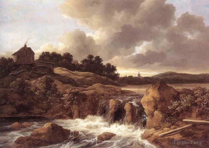 Jacob van Ruisdael Ölgemälde - Landschaft mit Wasserfall