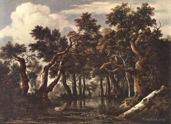 Jacob van Ruisdael Ölgemälde - Der Sumpf in einem Wald