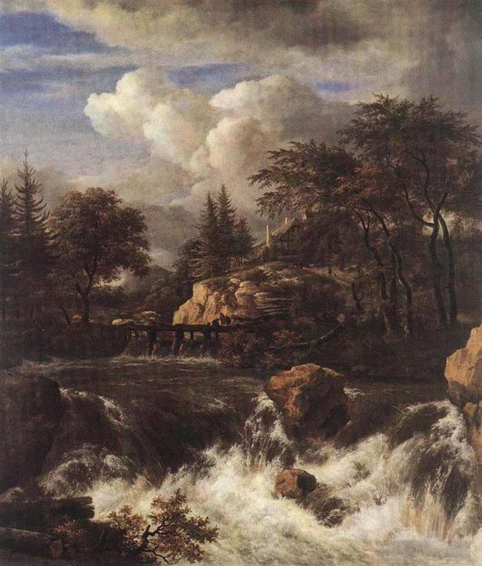 Jacob van Ruisdael Ölgemälde - Wasserfall IN EINER felsigen Landschaft