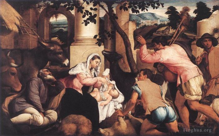 Jacopo Bassano Ölgemälde - Anbetung der Hirten