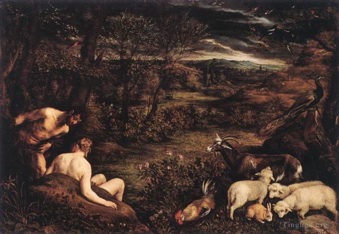 Jacopo Bassano Ölgemälde - Garten Eden