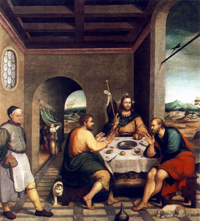 Jacopo Bassano Ölgemälde - Abendmahl in Emmaus
