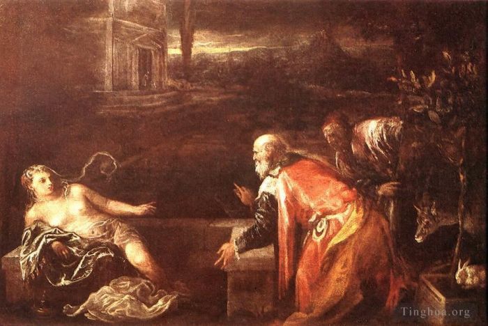 Jacopo Bassano Ölgemälde - Susanna und die Ältesten
