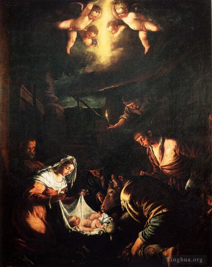 Jacopo Bassano Ölgemälde - Die Anbetung der Hirten