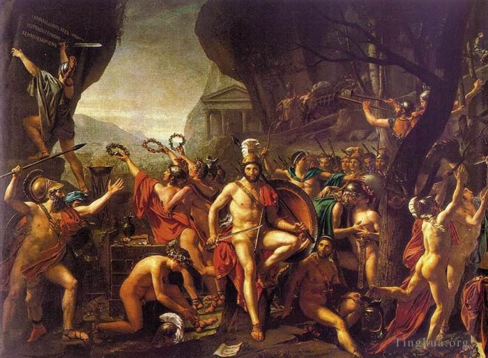 Jacques-Louis David Ölgemälde - Leonidas bei den Thermopylen
