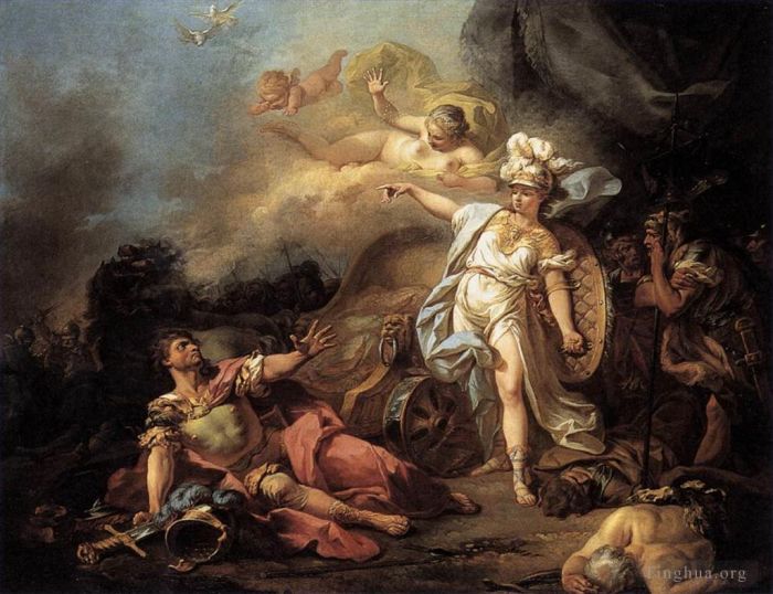 Jacques-Louis David Ölgemälde - Der Kampf zwischen Mars und Minerva