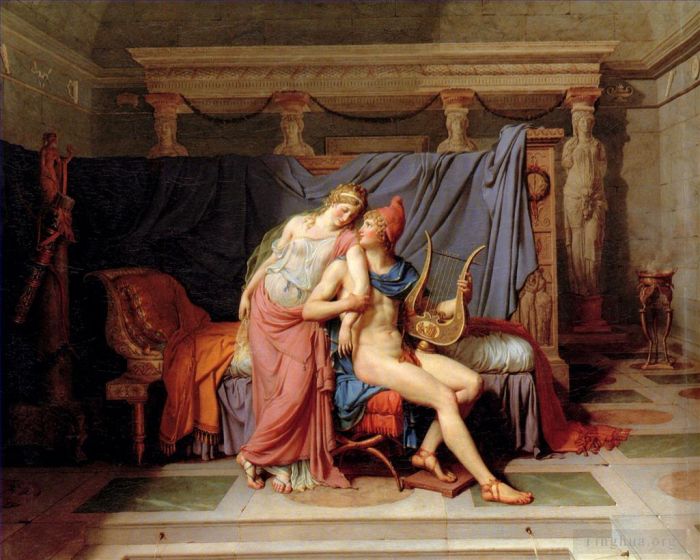 Jacques-Louis David Ölgemälde - Die Werbung von Paris und Helena