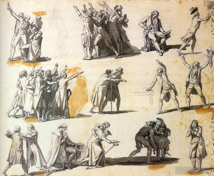 Jacques-Louis David Andere Malerei - Abgeordnete schwören Eide