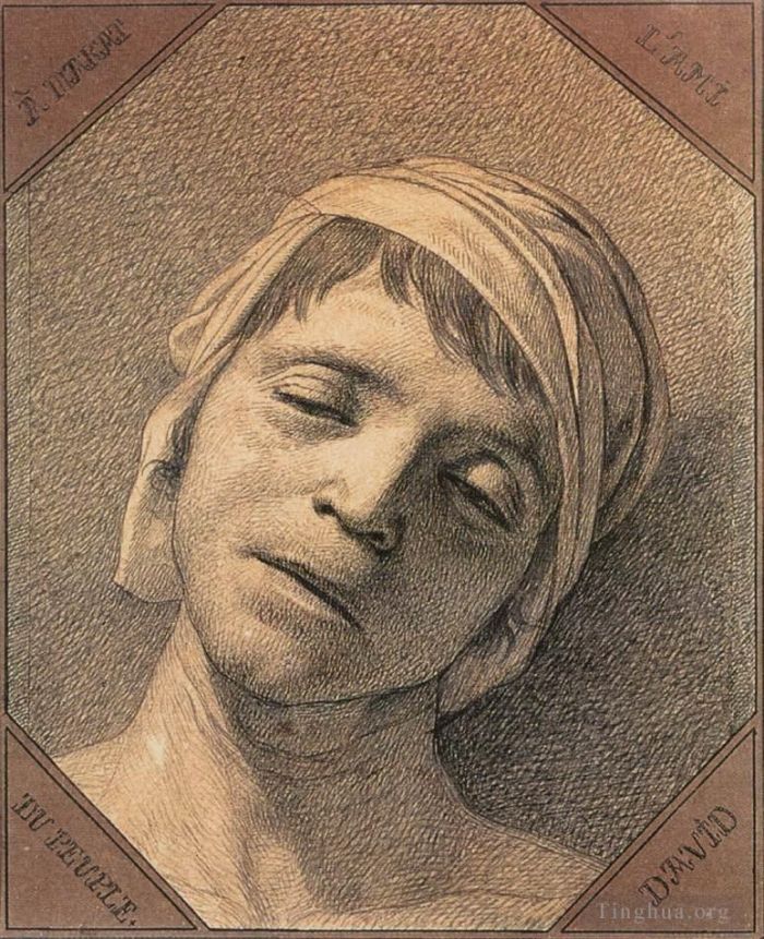 Jacques-Louis David Andere Malerei - Kopf des toten Marat
