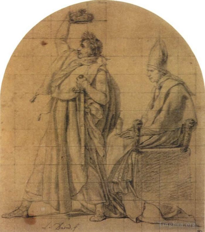 Jacques-Louis David Andere Malerei - Napoleon hält die Josephinenkrone