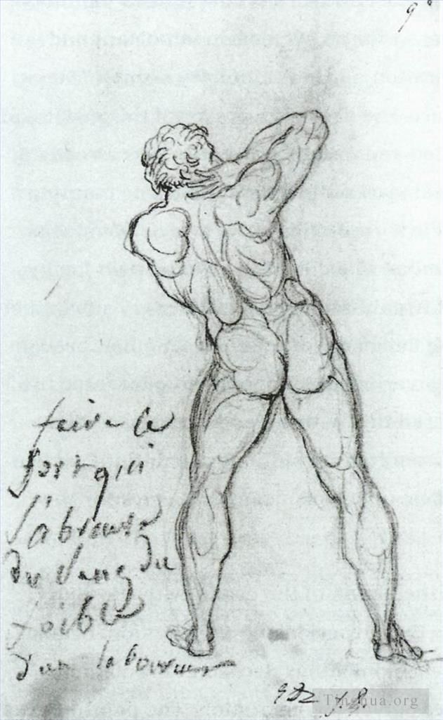 Jacques-Louis David Andere Malerei - Studie nach Michelangelo