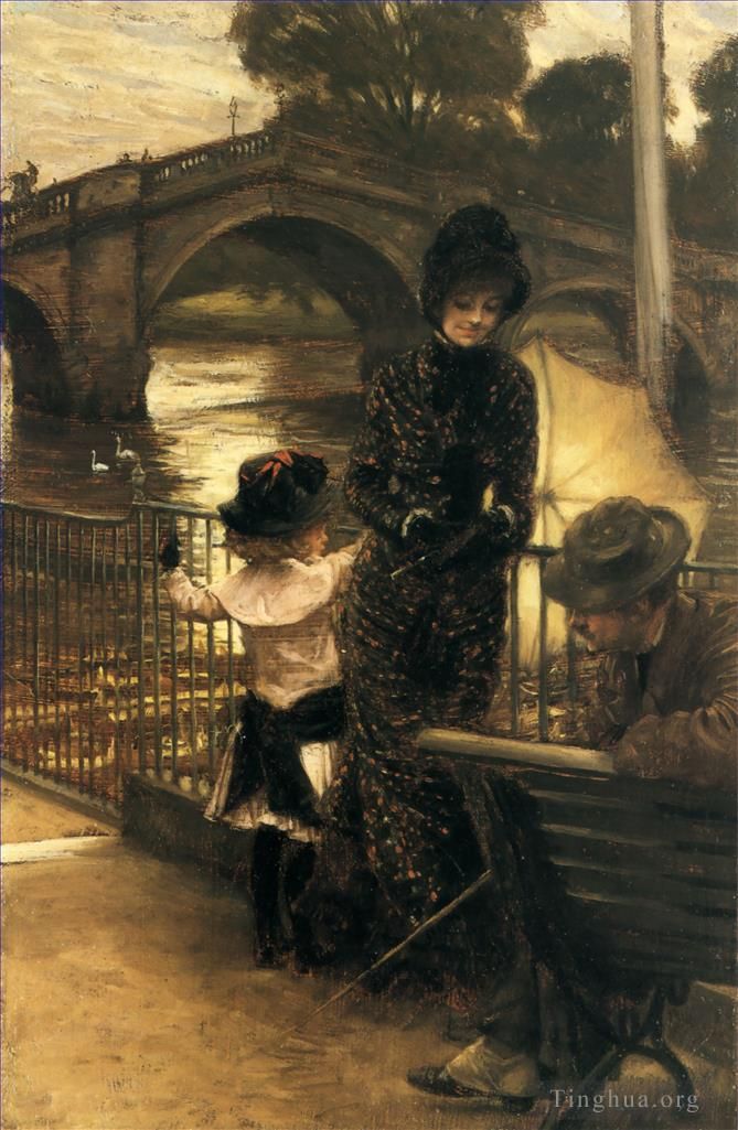 James Tissot Ölgemälde - An der Themse bei Richmond