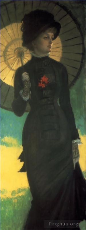 James Tissot Werk - Frau Newton mit einem Sonnenschirm