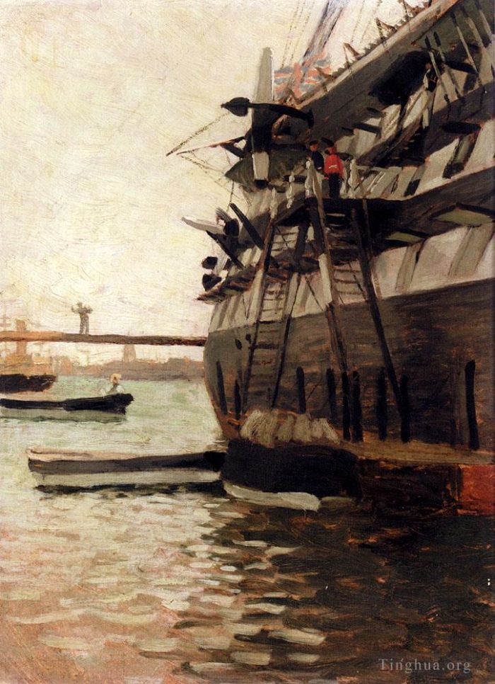 James Tissot Ölgemälde - Der Rumpf eines Schlachtschiffes