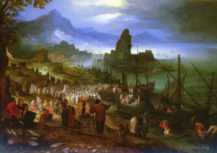 Jan Brueghel the Elder Ölgemälde - 156Christus predigt im Seehafen