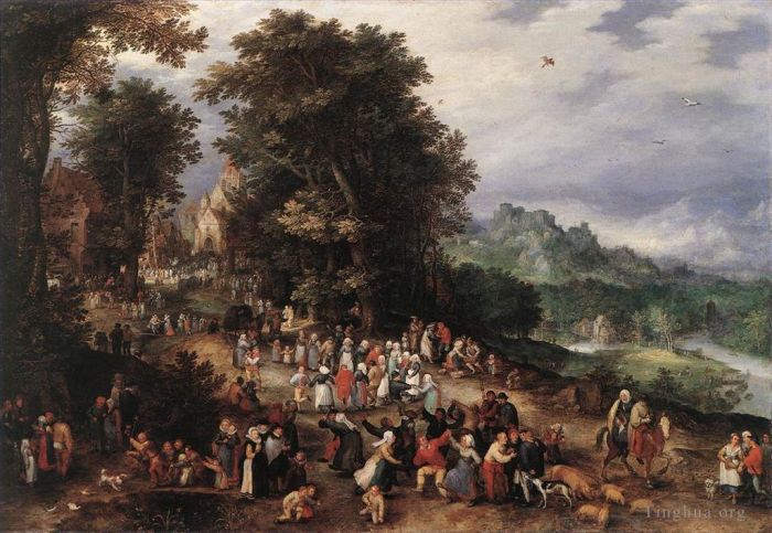 Jan Brueghel the Elder Ölgemälde - Eine flämische Messe