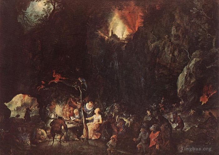 Jan Brueghel the Elder Ölgemälde - Versuchung des Heiligen Antonius